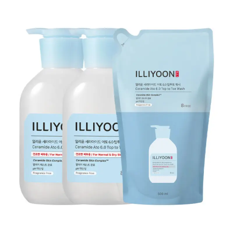 (최종결제가19350원)일리윤 세라마이드 아토6.0 탑투토워시 500ml 2개 + 리필 500ml