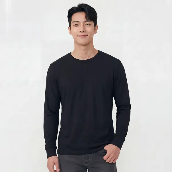 남자 여자 20수 베이직 기본 라운드 긴팔 무지티 면티 흰티(13색상)