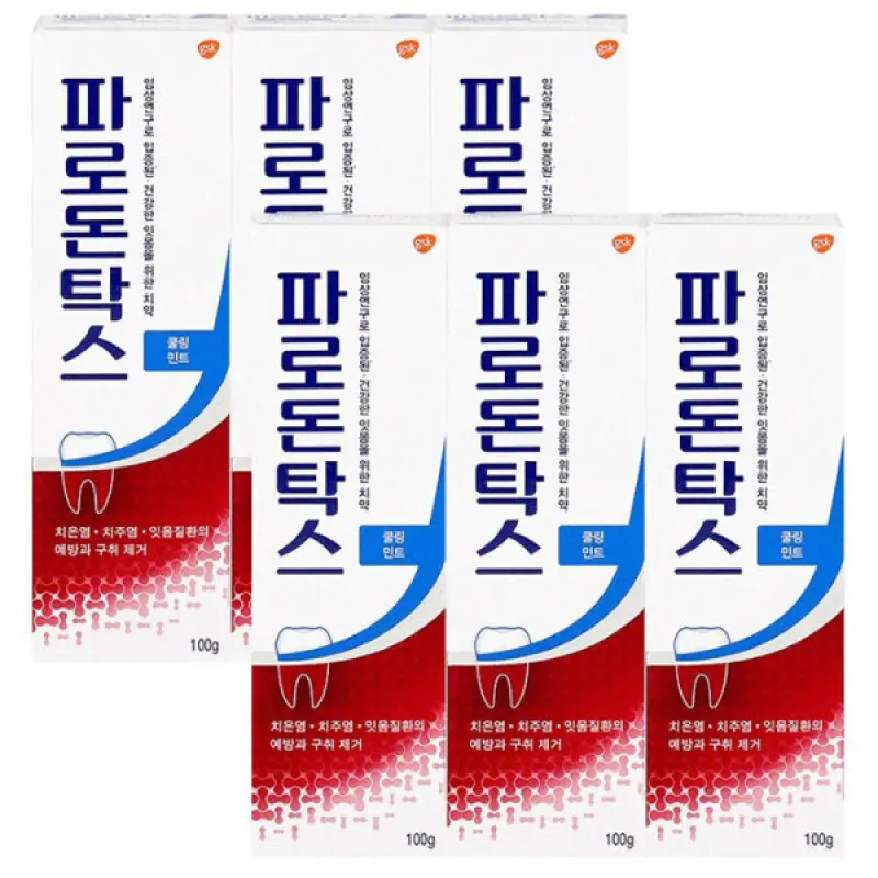 파로돈탁스 데일리 후로라이드 쿨링 민트 치약 100gx6개 잇몸케어