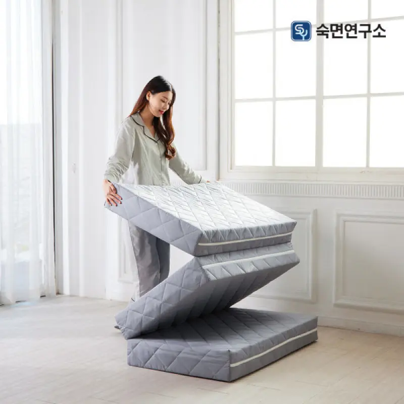 3단 접이식 매트리스 6cm 10cm 15cm 원룸 바닥 단단한 수면매트 자취 접는 침대 라텍스 매트릭스 토퍼
