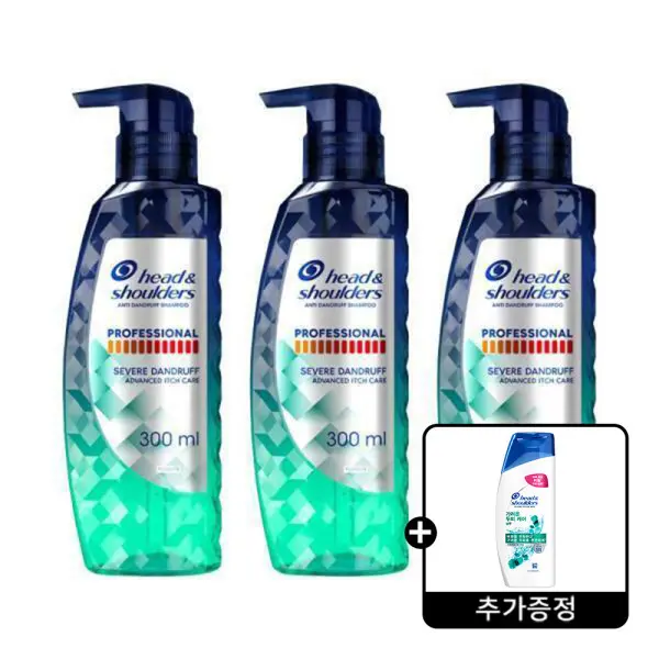 헤드앤숄더 프로페셔널 가려운 두피케어 샴푸 300ml 3개 + 헤드앤숄더 가려운 두피 케어 샴푸 80ml