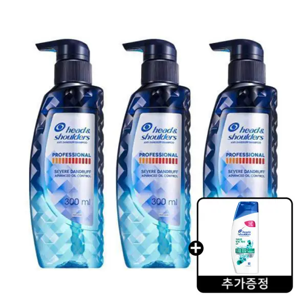 헤드앤숄더 프로페셔널 오일컨트롤 샴푸 300ml 3개 + 헤드앤숄더 가려운 두피 케어 샴푸 80ml