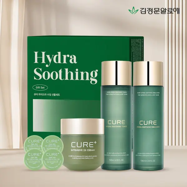 (사은품+100%대박증정) 김정문알로에 라센스로에 큐어 하이드라 수딩 기프트 세트