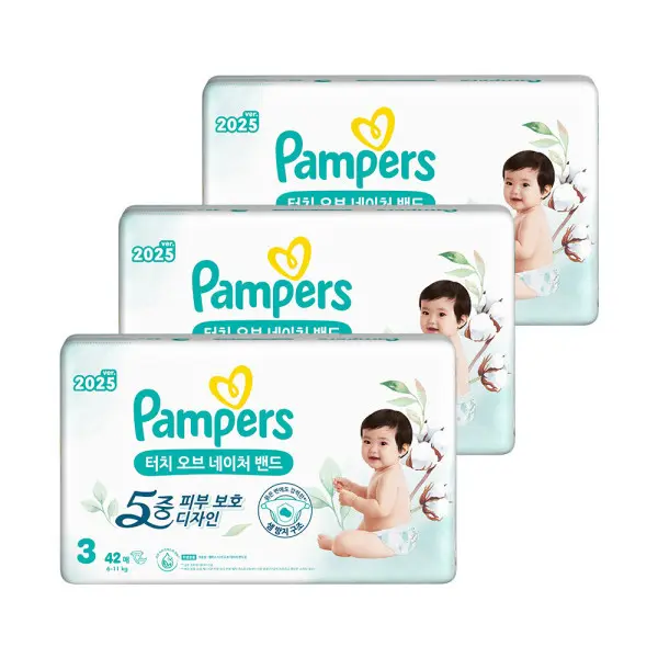 팸퍼스 터치 오브 네이처 밴드형 기저귀 3단계 1박스 (총 126팩)
