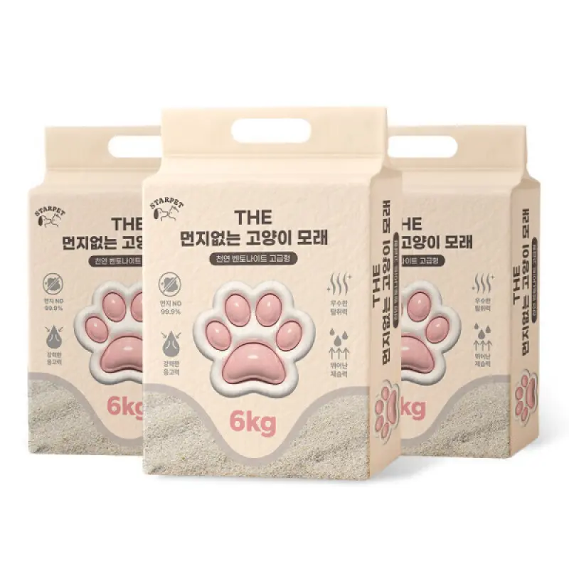 (지마켓옥션단독/최고급 모래) 스타펫 THE 먼지없는 벤토나이트 고양이모래 18kg