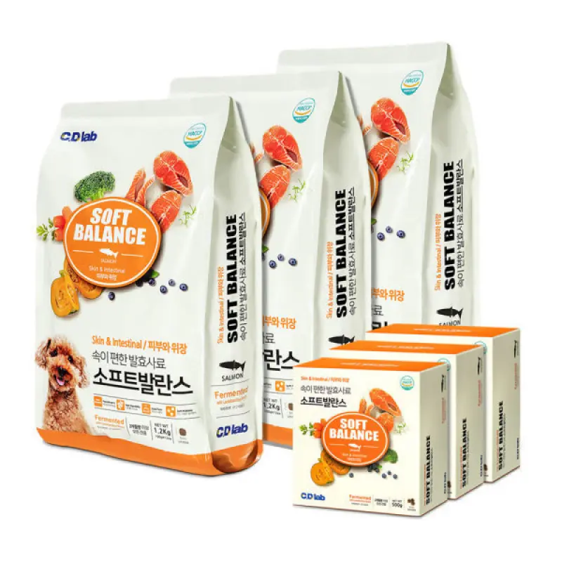 소프트발란스 발효사료 피부와 위장 1.2kg X 3개