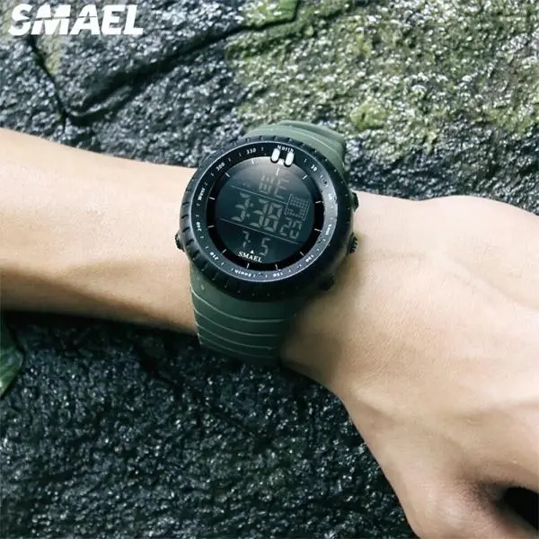 패션 가죽 메탈 스포츠 디지털 남자 손목 시계 SMAEL 남성 전자 제품 야외 방수 큰 다이얼 LED 알람 디지털 (쿠폰가 9,560원/3,000원)