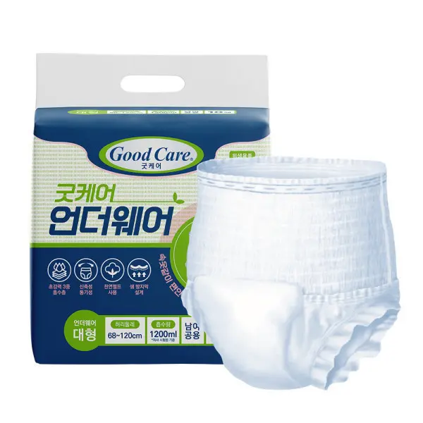 굿케어 언더웨어 대형 10매x8팩 (80매) 입는 요실금 성인 팬티기저귀