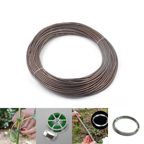 3mm 갈색 연질 분재 철사 와이어 1롤 1Kg/끈 식물 원예 공예 공작 만들기 화초 지지 화분 가드닝 화훼 조경