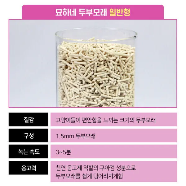 [묘하네]묘하네 고양이 두부모래 가는입자 천연원료 일반형 / 라벤더향 2.5kg x 6개 (42L) (쿠폰가 24,010원/무료)