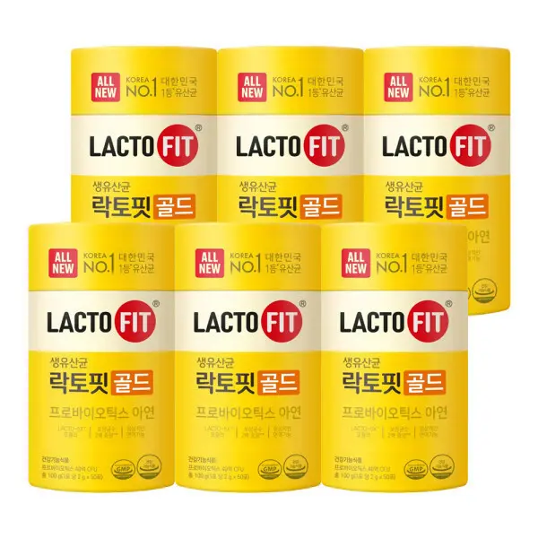 [종근당건강]락토핏 골드 50포 6통(300일분) All New 리뉴얼 보장균수 40억CFU (쿠폰가 59,890원/무료)