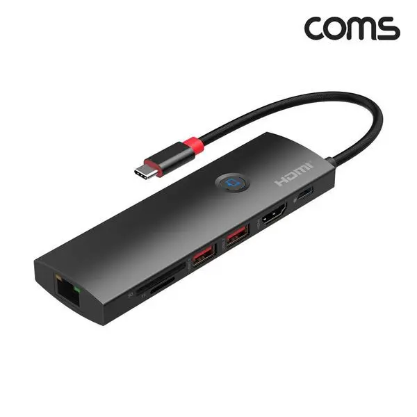 7 in 1 C타입 멀티허브 카드리더 기가랜 RJ45 USB3.2 HDMI 4K TF카드슬롯