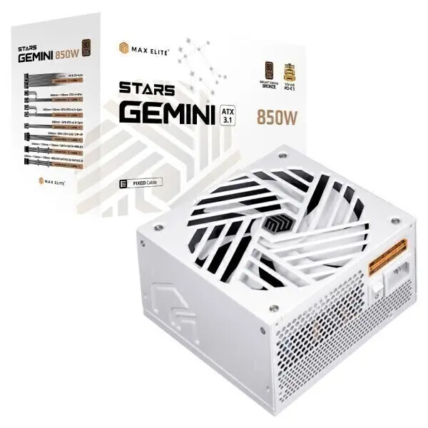맥스엘리트 STARS GEMINI 850W 80PLUS브론즈 ATX3.1 화이트 /파워서플라이/정품/오늘출발/출시특가/HIT