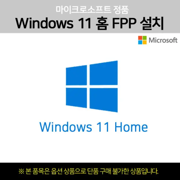 Windows 11 홈 FPP 설치 (옵션상품/단품구매불가)