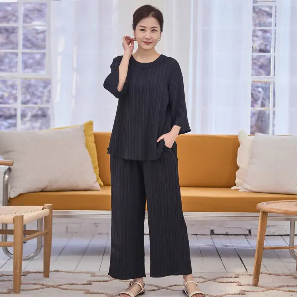 이브바바 여성 여름 인견 루즈핏 7부 상하 플리츠세트 중년 엄마옷 (쿠폰가 22,410원/무료)
