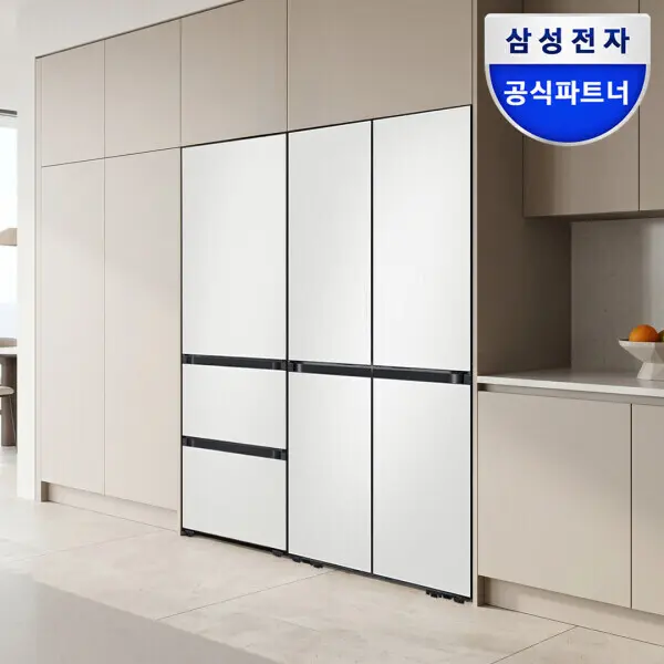 최대혜택가208만 삼성 비스포크 AI 냉장고 키친핏 Max RM70F63R2A 코타화이트
