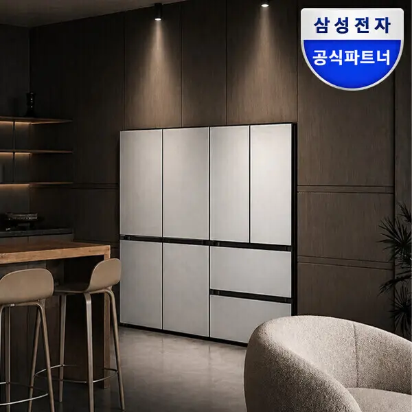 최대혜택가208만 삼성 비스포크 AI 냉장고 키친핏 Max RM70F63R2A 코타화이트