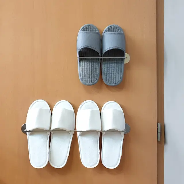 무타공 304 스텐 욕실 슬리퍼 거치대 화장실 걸이 정리 3size