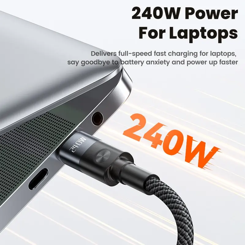 투키 240W USB C to Type C 케이블 PPS PD240W 초고속 충전 USB C 케이블 (샤오미, 맥북, 삼성 노트북용)