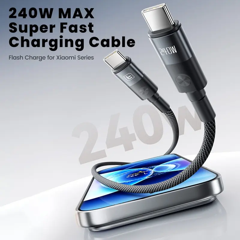 투키 240W USB C to Type C 케이블 PPS PD240W 초고속 충전 USB C 케이블 (샤오미, 맥북, 삼성 노트북용)