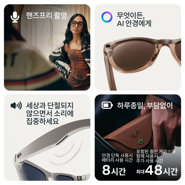 레이밴 메타 웨이페어러 2세대 라지 (매트 블랙 / 편광 그라데이션 그래파이트)