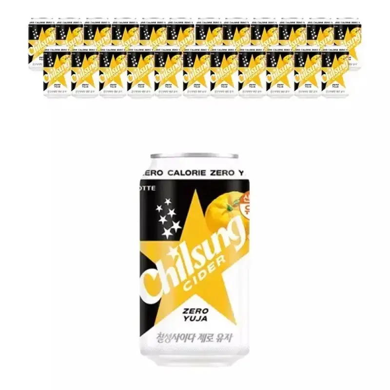 [칠성사이다] 제로 유자 355ml, 24입, 1개