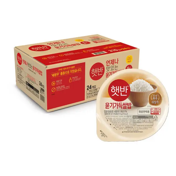 [햇반즉석밥]CJ 햇반 새청무쌀 윤기가득쌀밥 210g 24입 즉석밥 (쿠폰가 30,700원/무료)