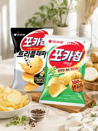 [오리온]오리온 포카칩 어니언 66g 3개 + 트리플페퍼 60g 3개