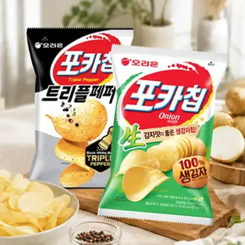 [오리온]오리온 포카칩 어니언 66g 3개 + 트리플페퍼 60g 3개