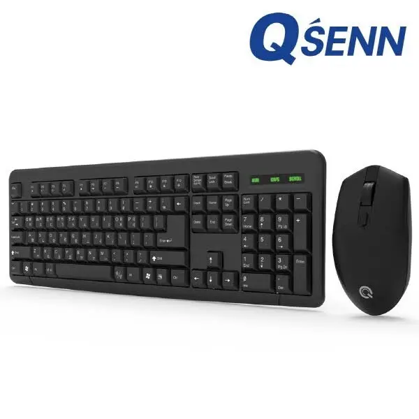 QSENN MK210 무선 키보드 마우스 세트 (블랙 키스킨 포함) /밀알 (15,740원/3,000원)