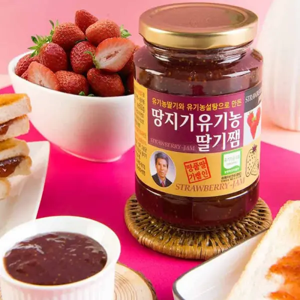땅지기 유기농 딸기잼 600g2병 - 옥...