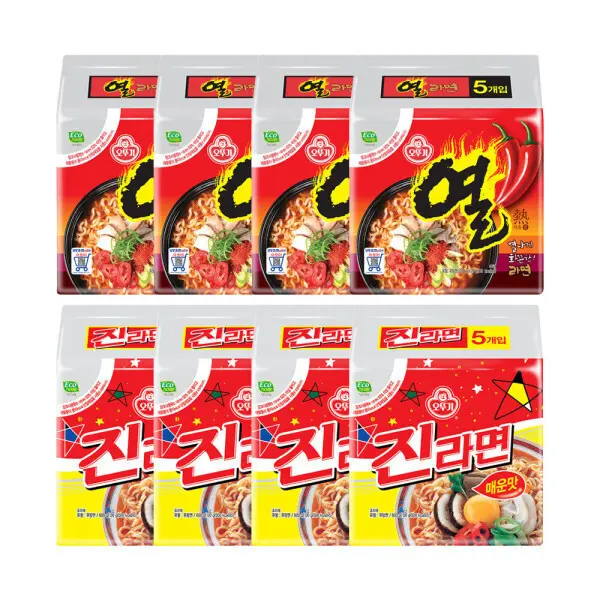 오뚜기 진라면 매운맛 120g 20개 + 열라면 120g 20개