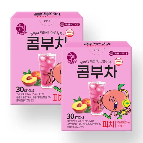 송원 우리차 콤부차 피치 30Tx2개 -...