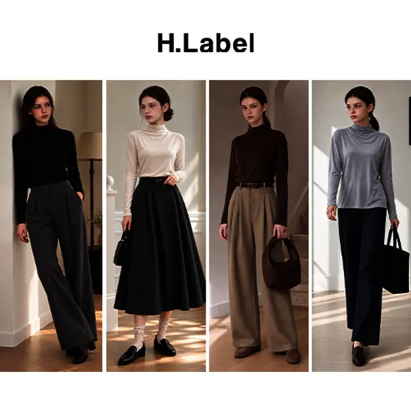 H.LABEL 26FW 모달 블렌디드 텐션 타이 블라우스 4종