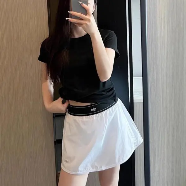 알로 여자테니스 밴딩 스커트 단품 A라인 플레어스커트 속바지포함