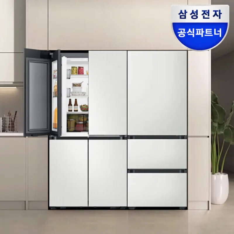 혜택가351만원) 삼성 키친핏 냉장고 김치냉장고 세트 RM70F63M2A+RQ33DB74C1AP ALL 코타화이트