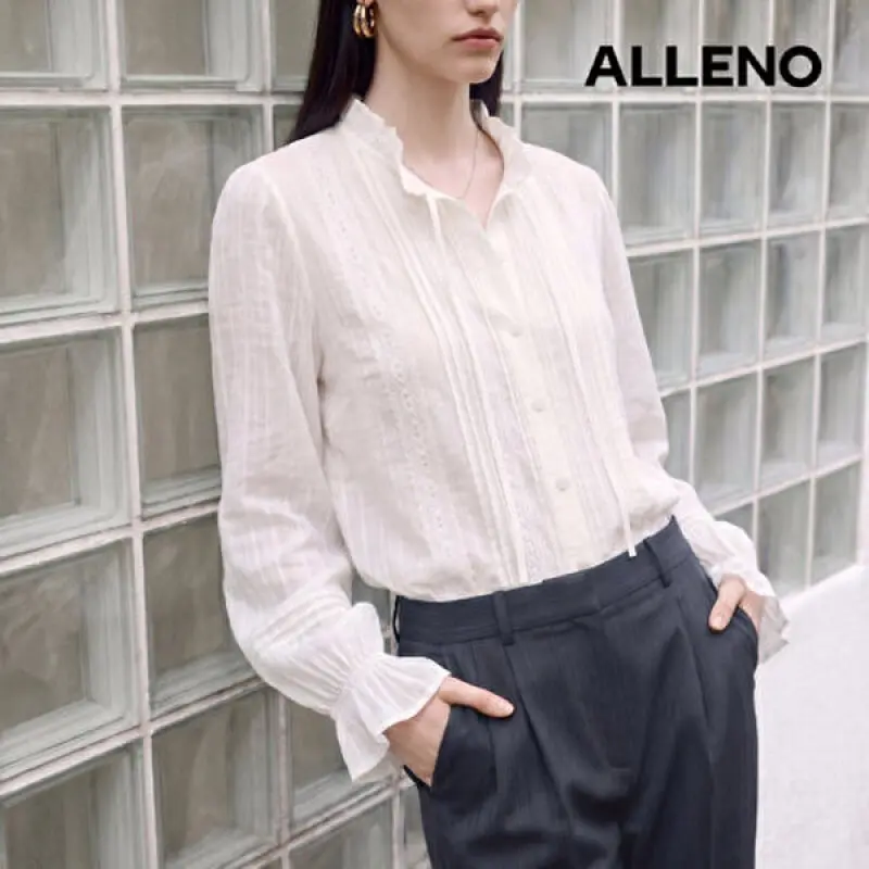 알렌오 ALLENO 26FW 프릴 블라우스