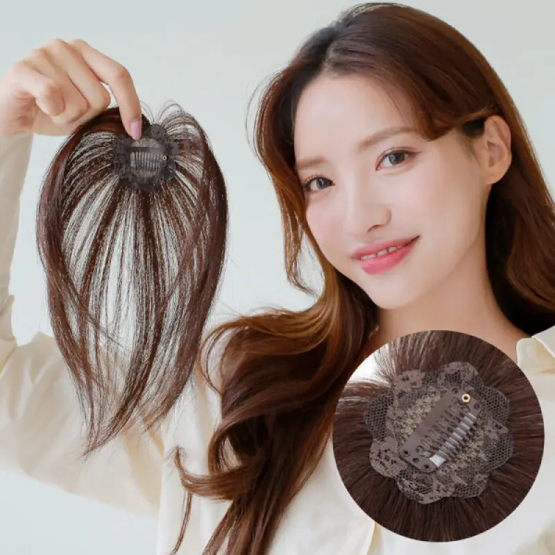 꽃망 헤어피스 여자 정수리 부분가발 W2056 원핀