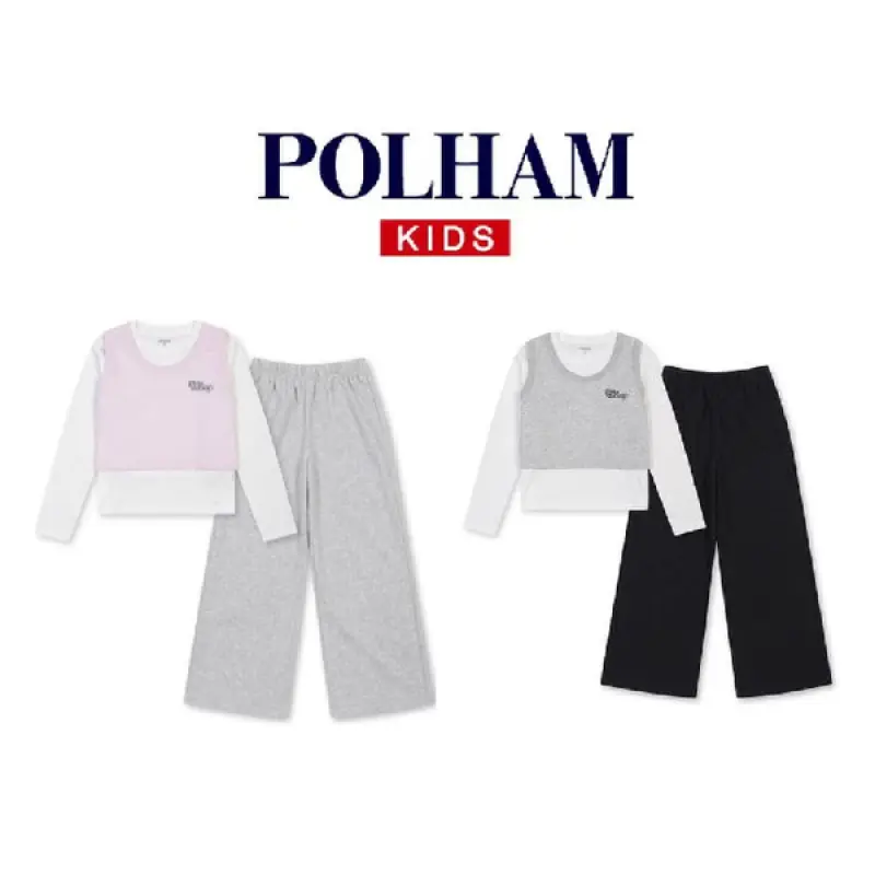 (신세계마산점)여아)저중량 더블니트 베스트 +긴팔티+와이드팬츠세트 PKG2TS2320