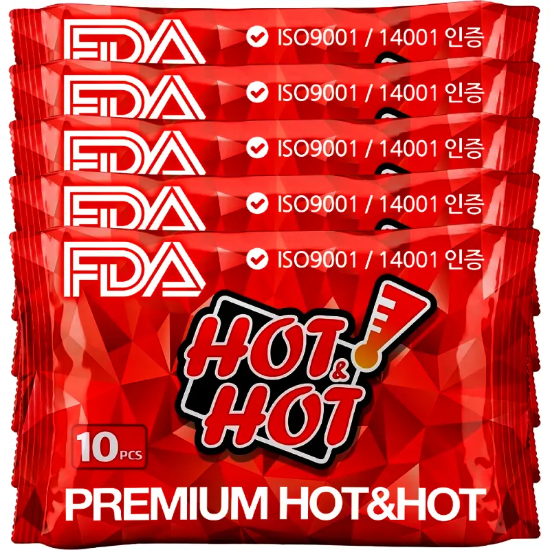 프리미엄 핫팩(RED) 50매 FDA ISO환경인증 캠핑 손난로 군인 26년9월 최신제조품 24시간 지속 국내생산