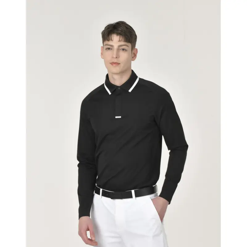 25SS 블랙 남성 에리 긴팔 카라티 HUTS5A211BK