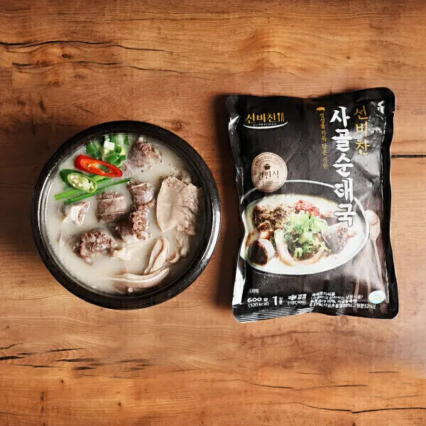 [선비찬]선비찬 사골순대국 600g X 5봉(+새우젓3봉) //여름엔 사골육수// 국산 고기 국산 순대 //8월17일출고개시 (쿠폰가 17,510원/무료)