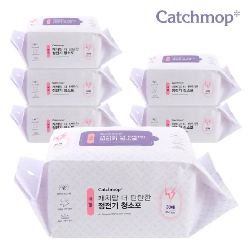 캐치맙 더 탄탄한 정전기청소포 대형 30매 6팩