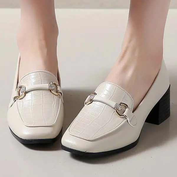 [더힐]슈즈 스퀘어토 장식 여성여자 구두 정장화 펌프스 4.5cm sjlux-6514 (쿠폰가 35,690원/무료)