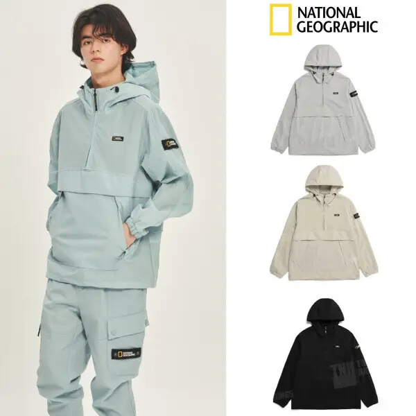 (롯데백화점)남여공용 봄가을 등산 캠핑 아노락 디머 우븐 TRAINING SET HOODY ANORAK N231UFT040