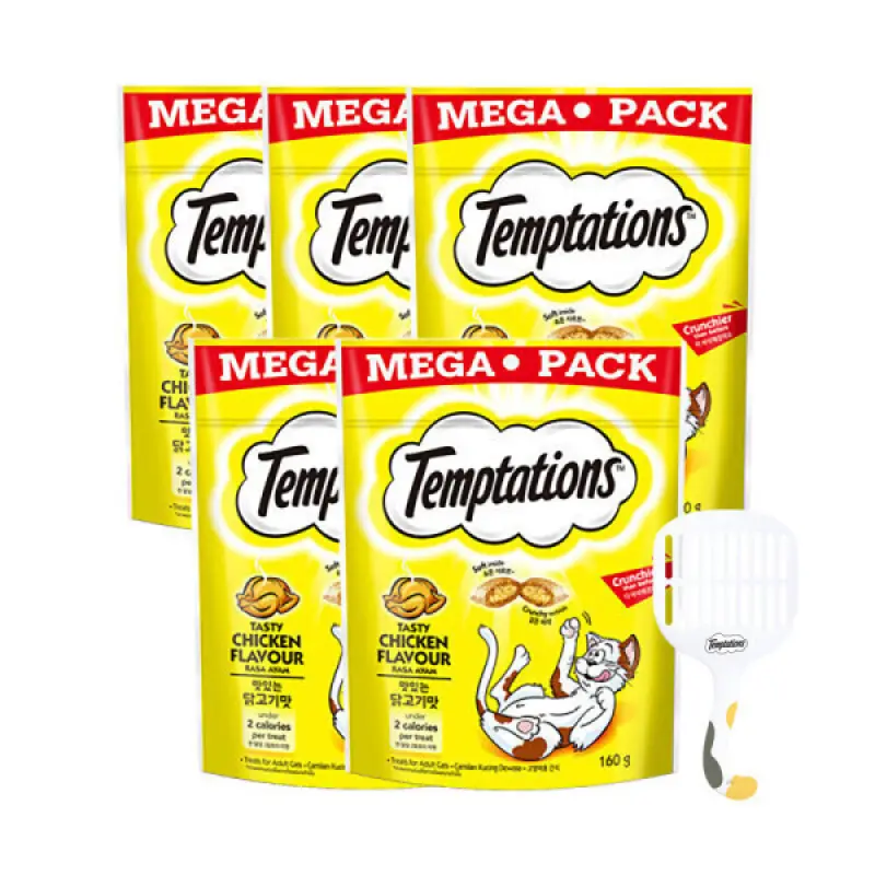 템테이션 160g 3개+2개 (맛 선택) + 템테이션 고양이 삽