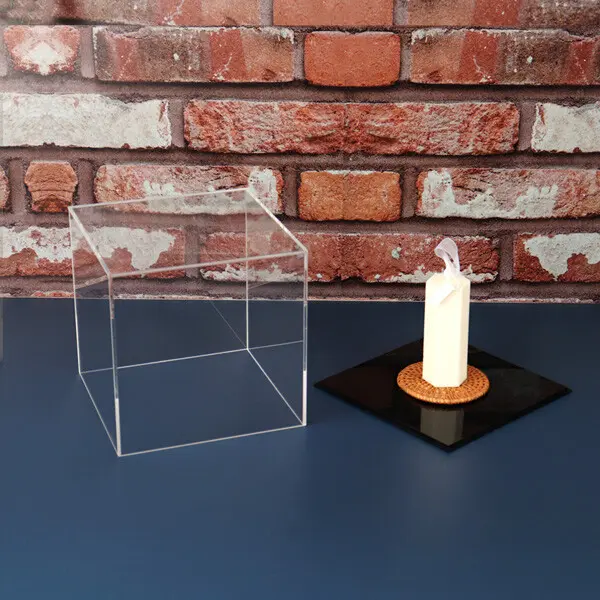 아크릴 전시케이스 보관함 피규어 투명 진열대 200x200x200mm 3T 받침대 검정