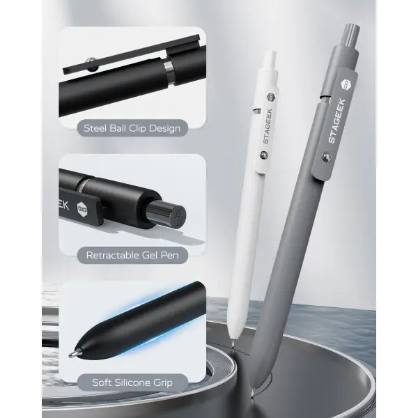 STAGEEK 스테이지크 젤 펜 6개입+리필3개 포함 GX3 0.7mm 블랙/그레이/화이트
