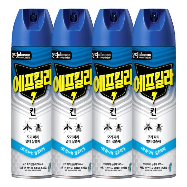 [에프킬라]에프킬라 모기약 에어로졸 킨 500ml 4개 (쿠폰가 14,900원/무료)