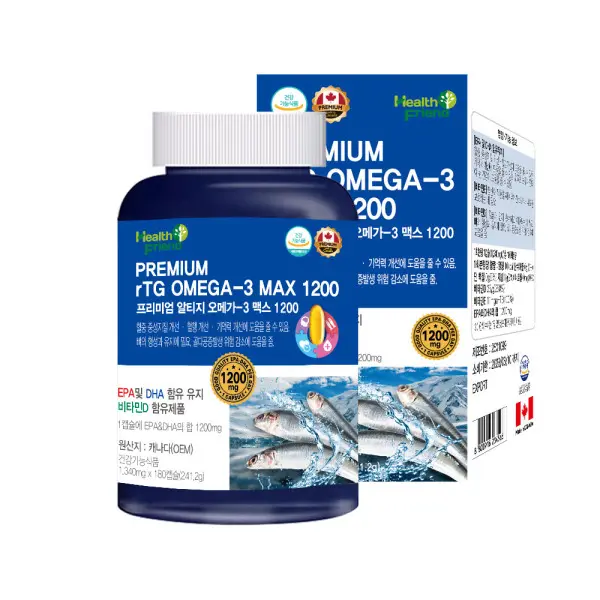 프리미엄 rTG 알티지 오메가3 비타민D 6개월분 엔쵸비 EPA DHA 합 1200mg